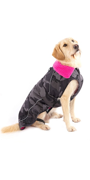 2026 Abrigo Para Perro « Dryrobe » V3DRDC - Camuflaje Negro / Pink